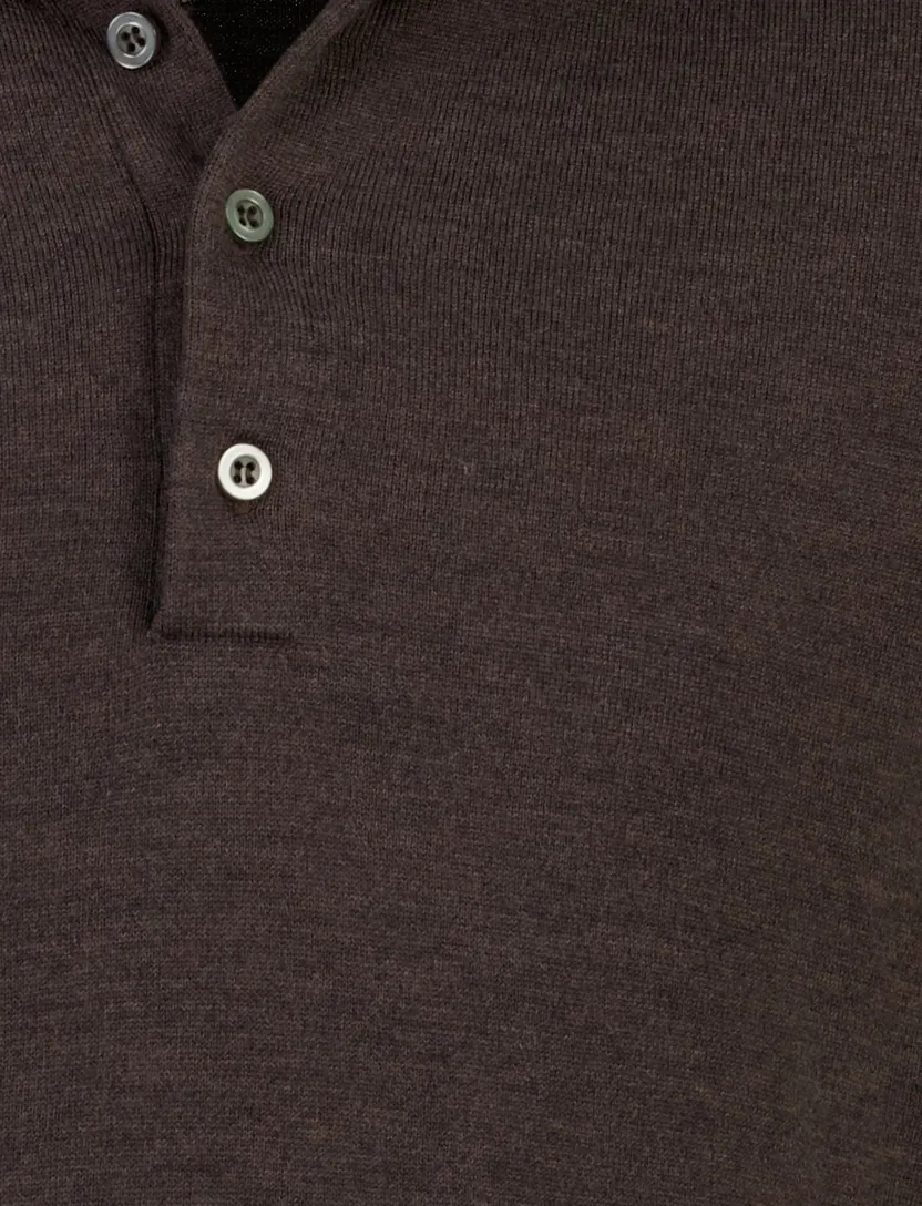Poloshirt Born With Appetite bruin wol 4 knoops