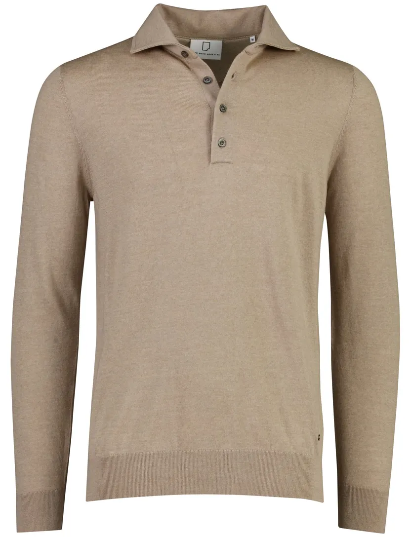 Poloshirt Born With Appetite beige 4 knoops