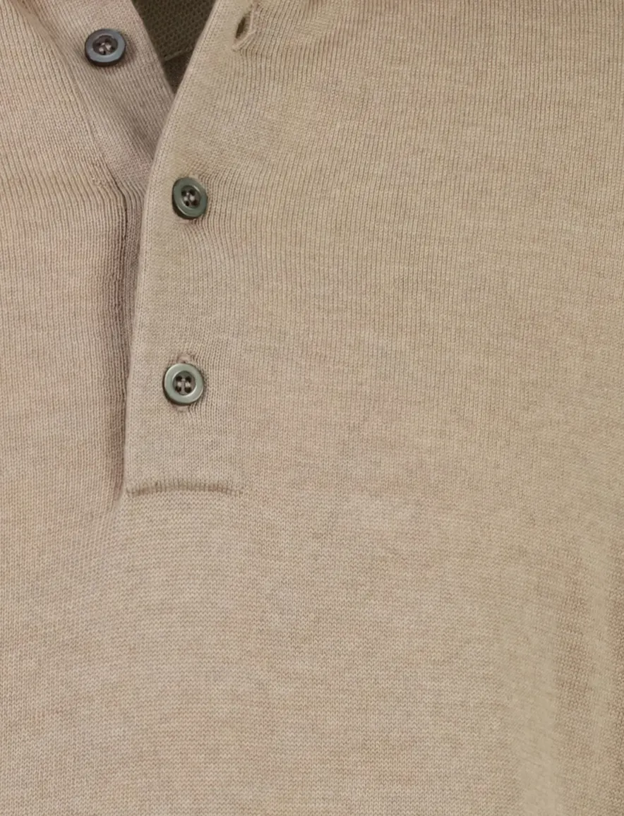 Born With Appetite poloshirt beige 4 knoops
