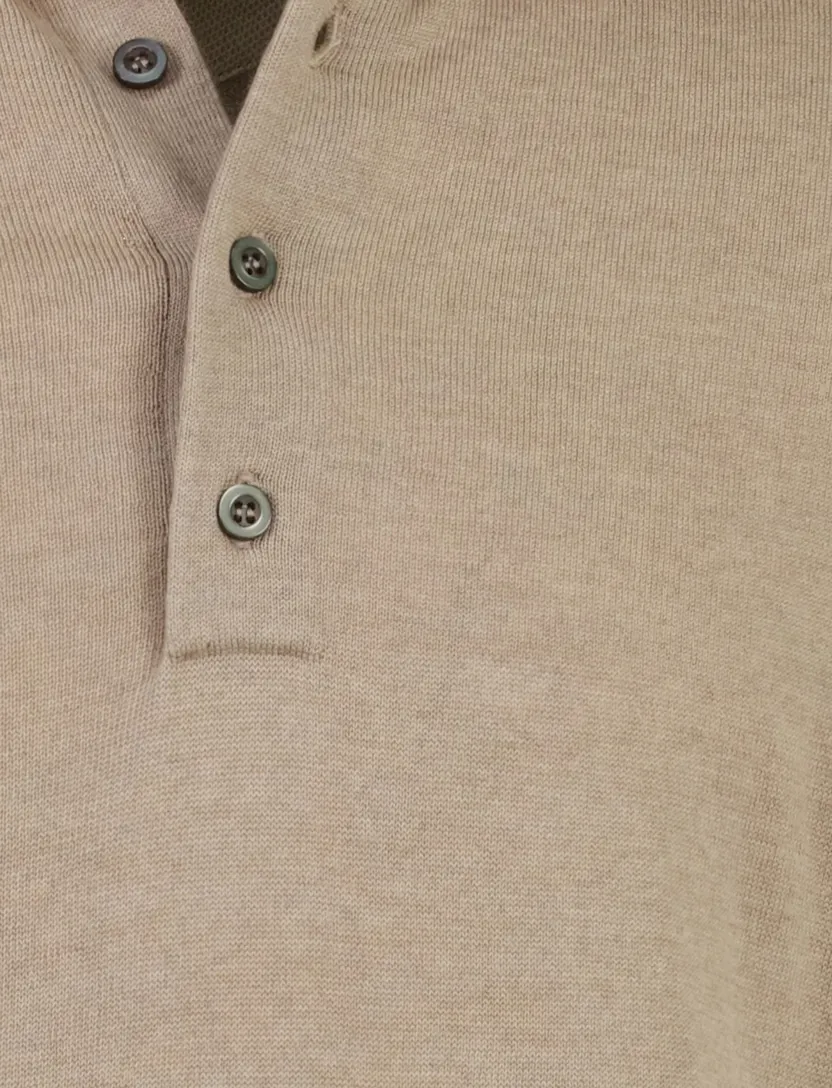 Poloshirt Born With Appetite beige 4 knoops