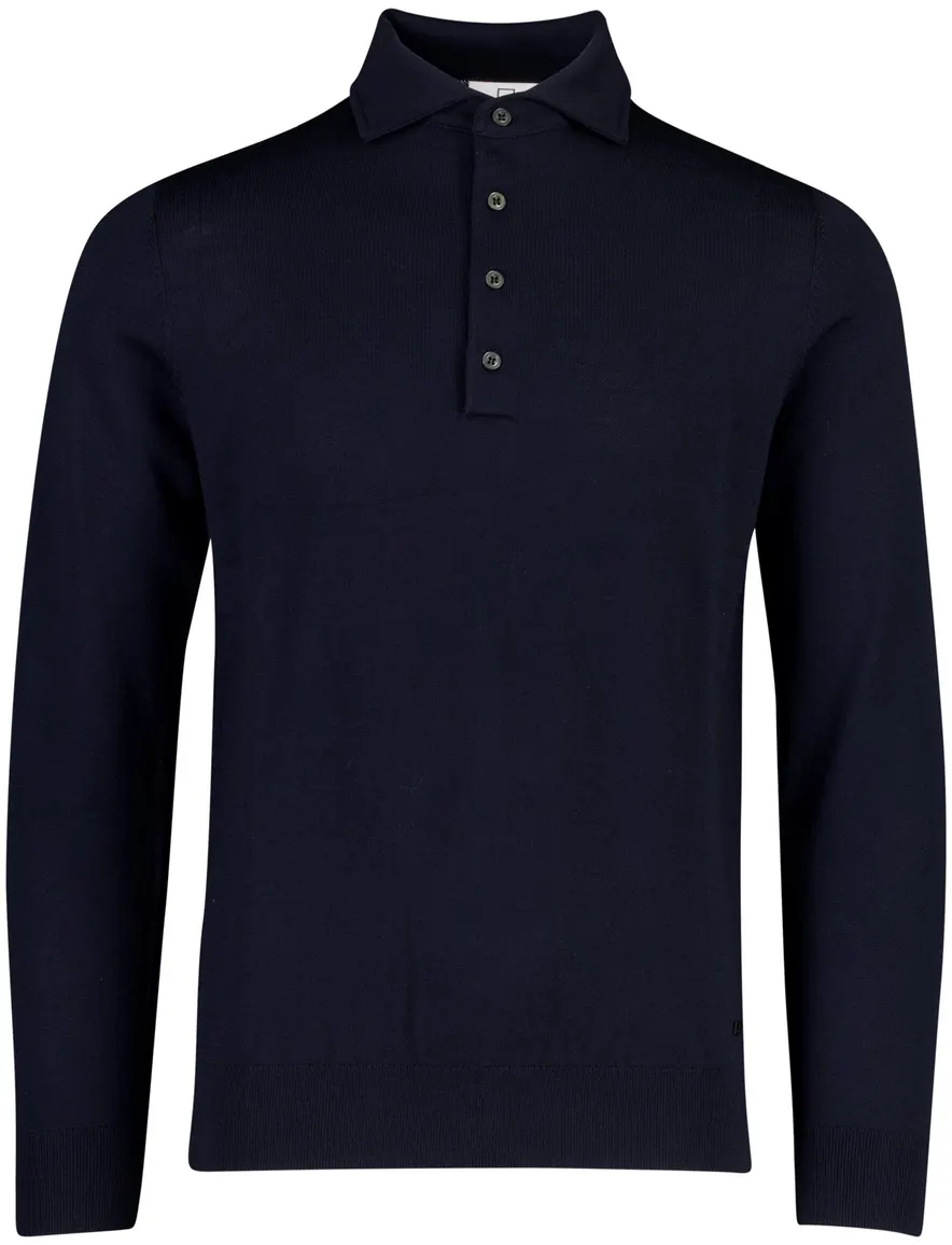 Born With Appetite polo donkerblauw 4 knoops