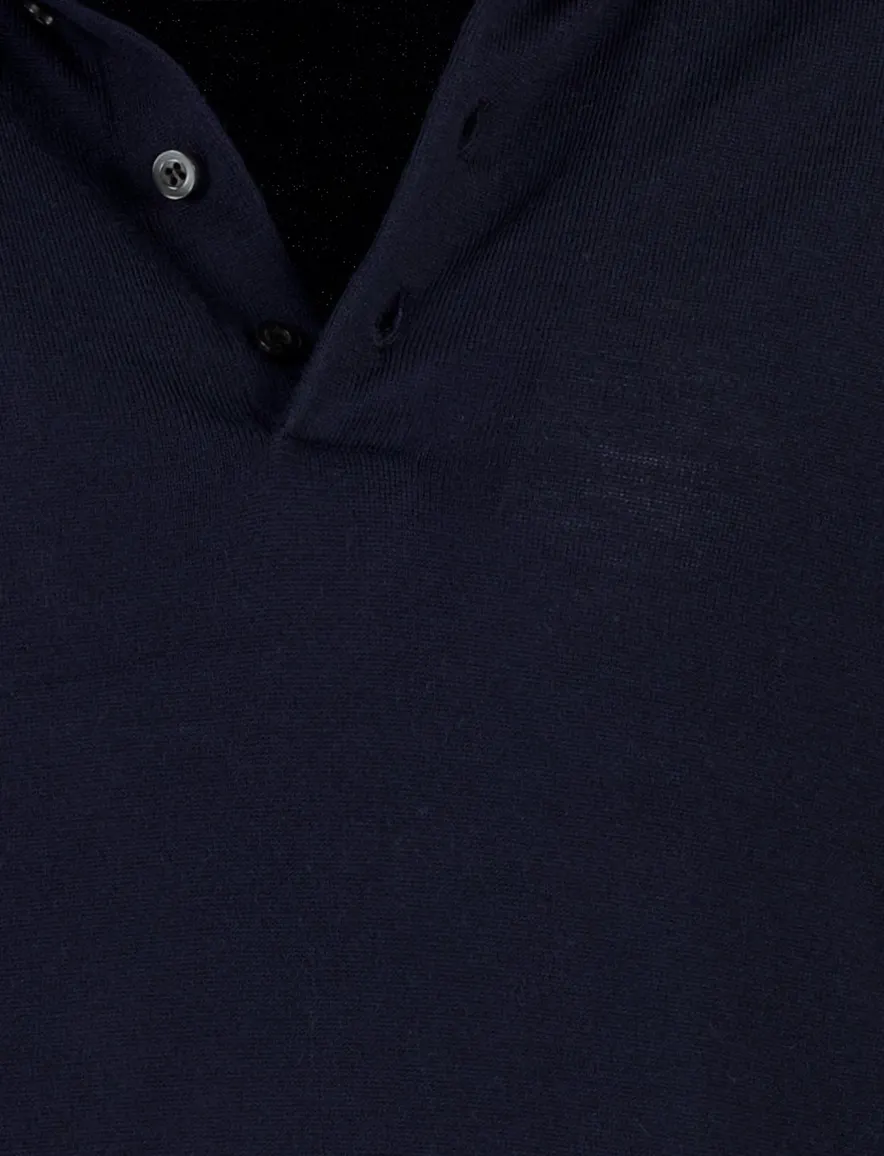 Born With Appetite polo donkerblauw 4 knoops