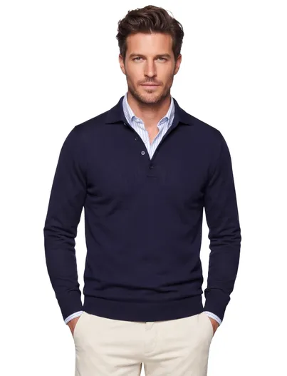 Born With Appetite Born With Appetite polo donkerblauw 4 knoops