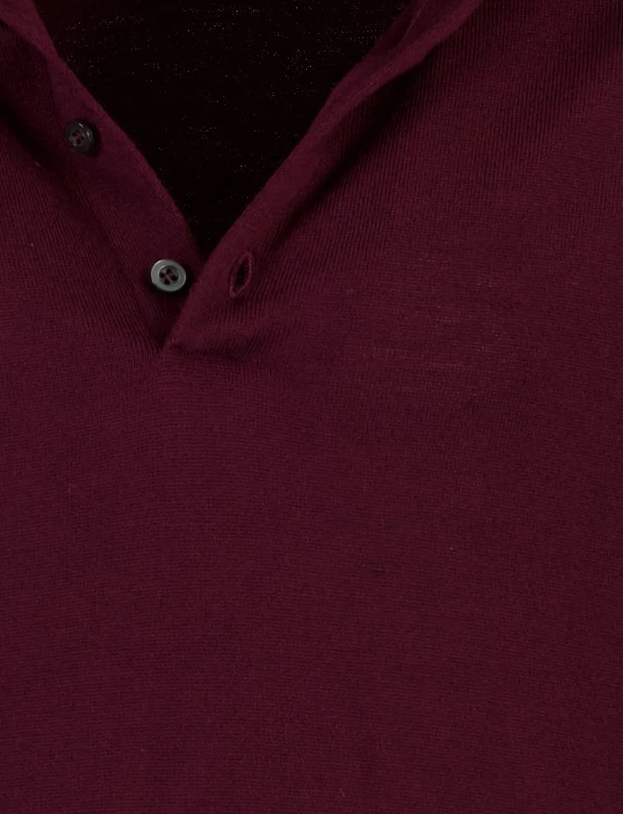 Born With Appetite poloshirt bordeaux 4 knoops