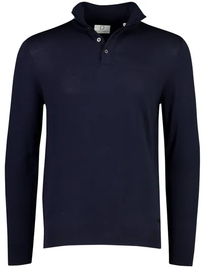 Born With Appetite Poloshirt Born With Appetite donkerblauw wol 4 knoops