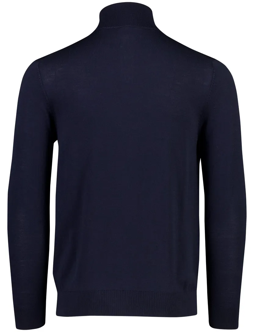 Poloshirt Born With Appetite donkerblauw wol 4 knoops