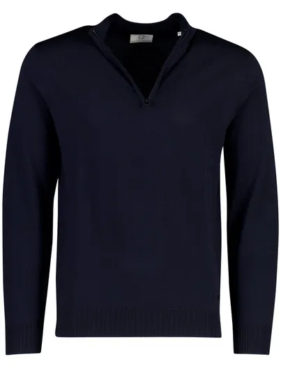 Born With Appetite Born With Appetite trui half zip donkerblauw