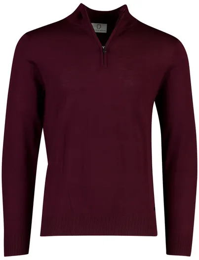 Born With Appetite Born With Appetite trui half zip bordeaux