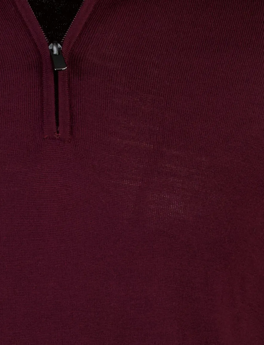 Born With Appetite trui half zip bordeaux