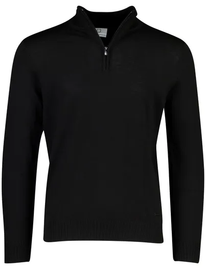Born With Appetite Born With Appetite trui half zip zwart effen
