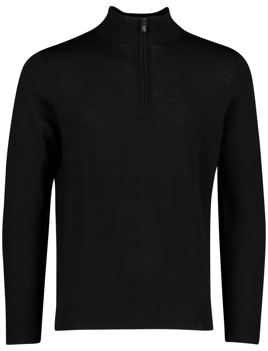 Born With Appetite trui half zip zwart effen