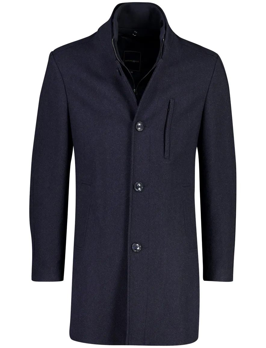 Scotland Blue overjas donkerblauw met uitneembare voering