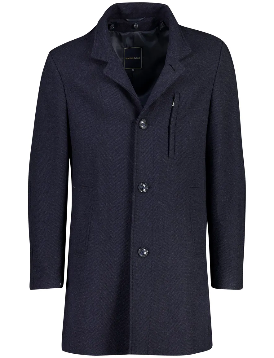 Scotland Blue overjas donkerblauw met uitneembare voering