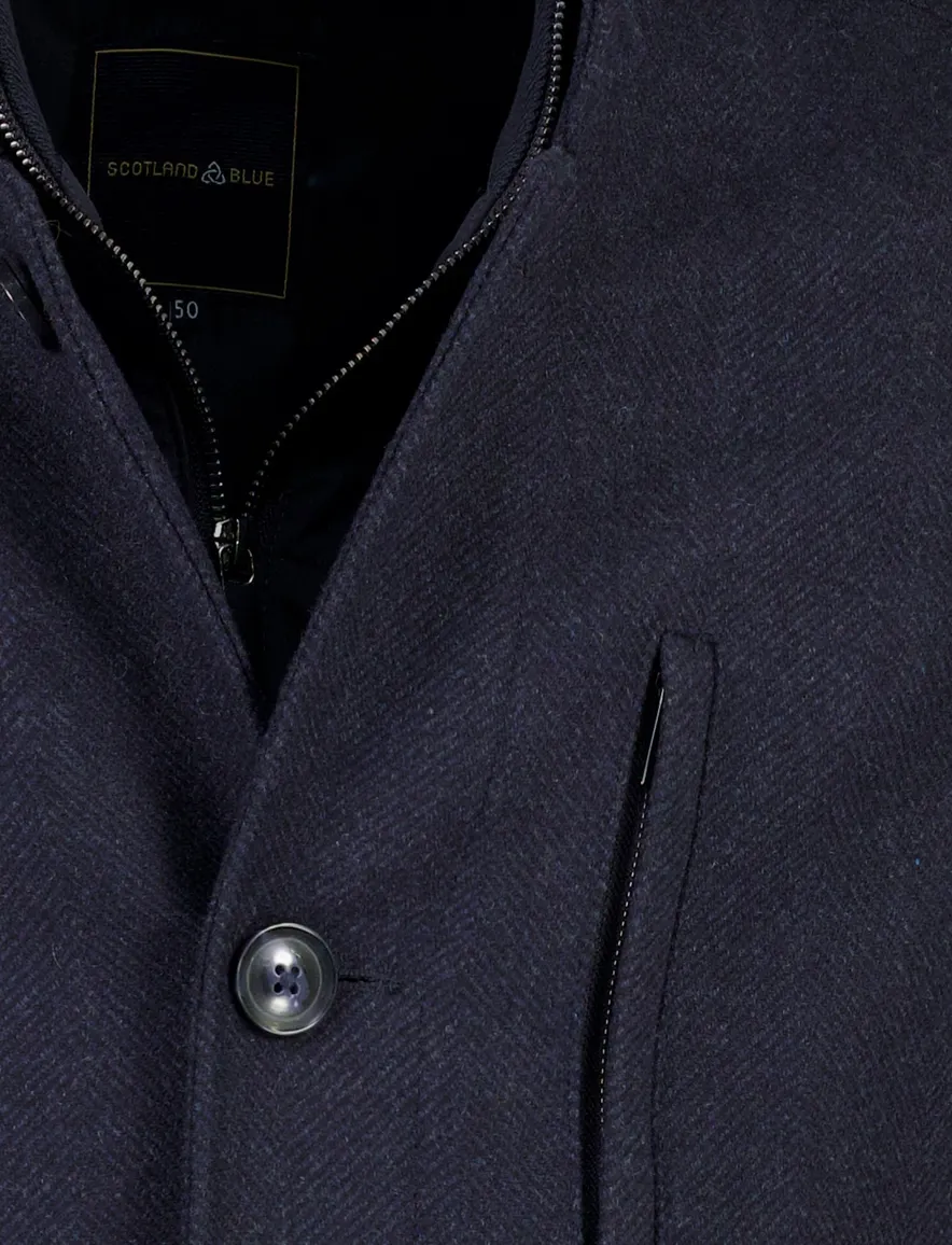 Scotland Blue overjas donkerblauw met uitneembare voering