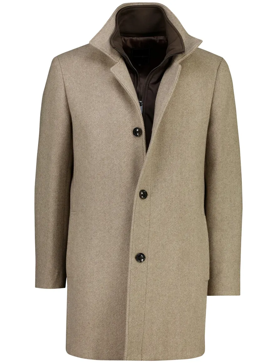 Scotland Blue overjas camel gemeleerd