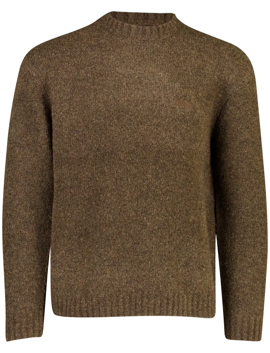 Supply & Co trui ronde hals gemeleerd bruin wol