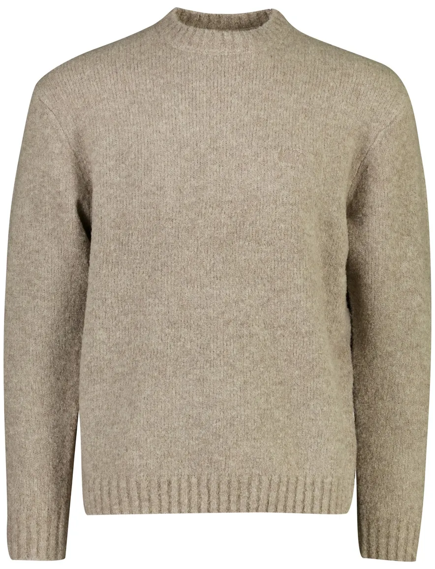 Supply & Co trui ronde hals beige gemeleerd wol
