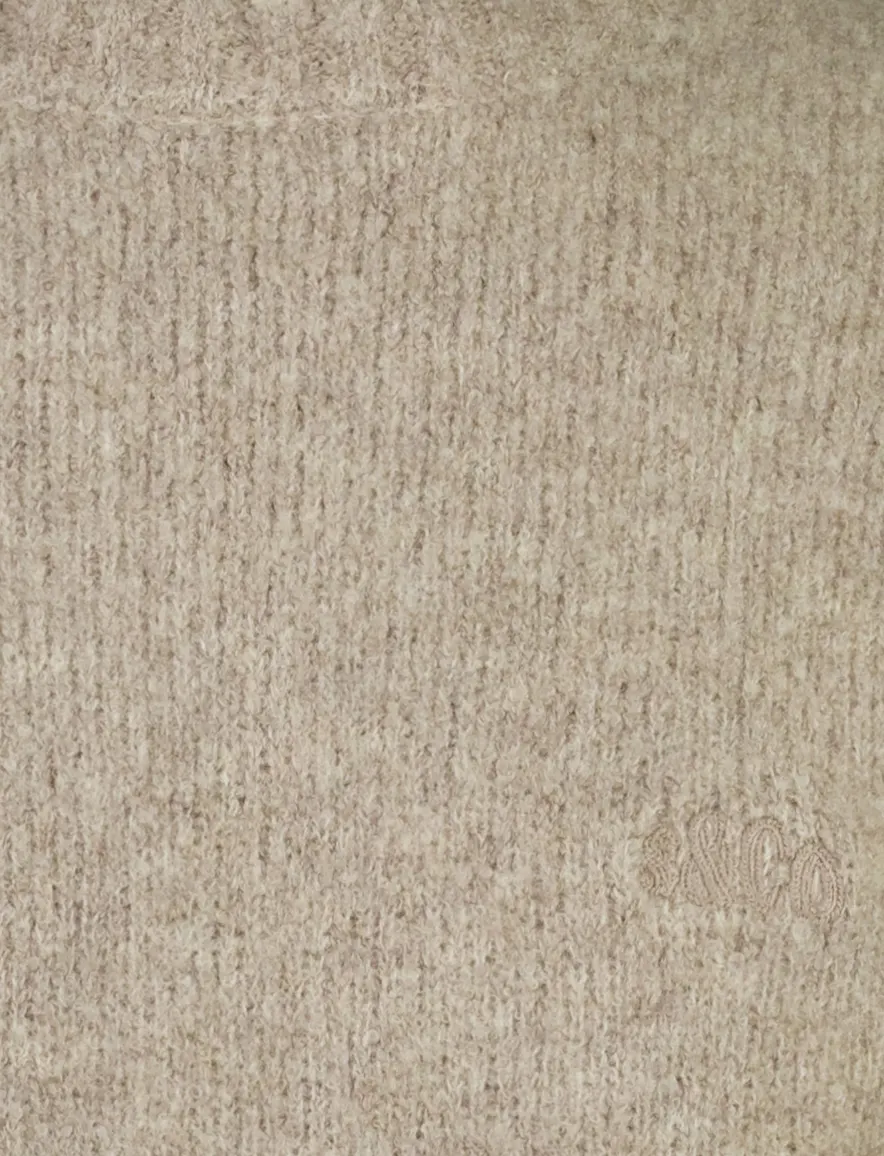 Supply & Co trui ronde hals beige gemeleerd wol