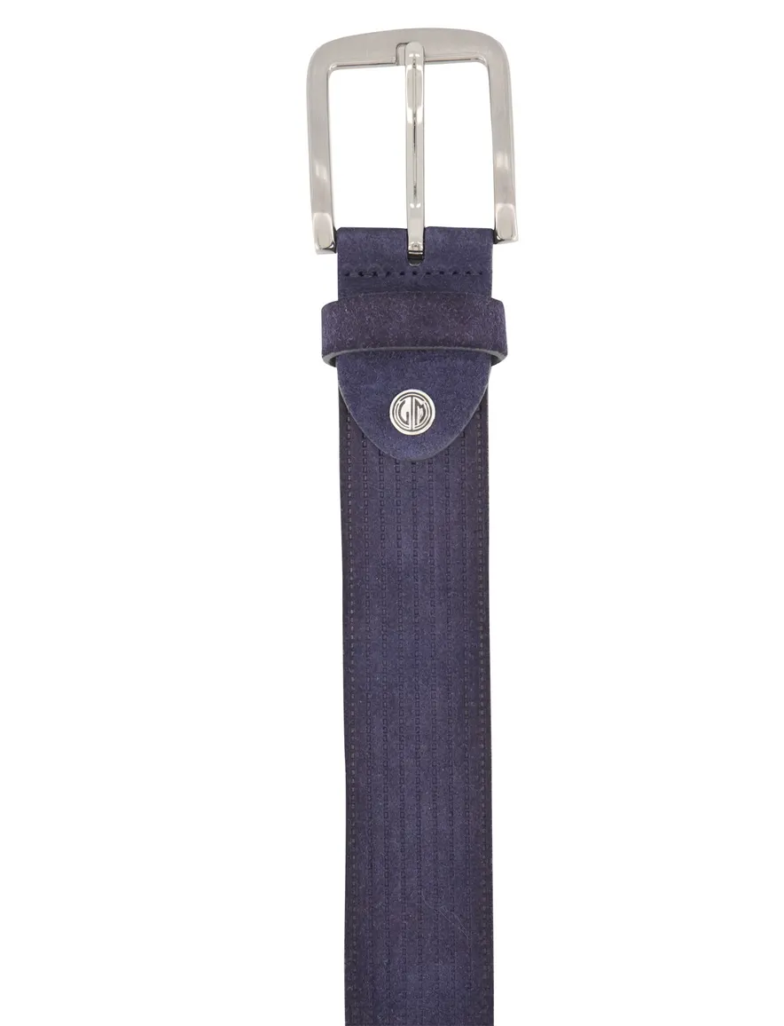 Riem Lindenmann donkerblauw Ledergürtel LINDENMANN