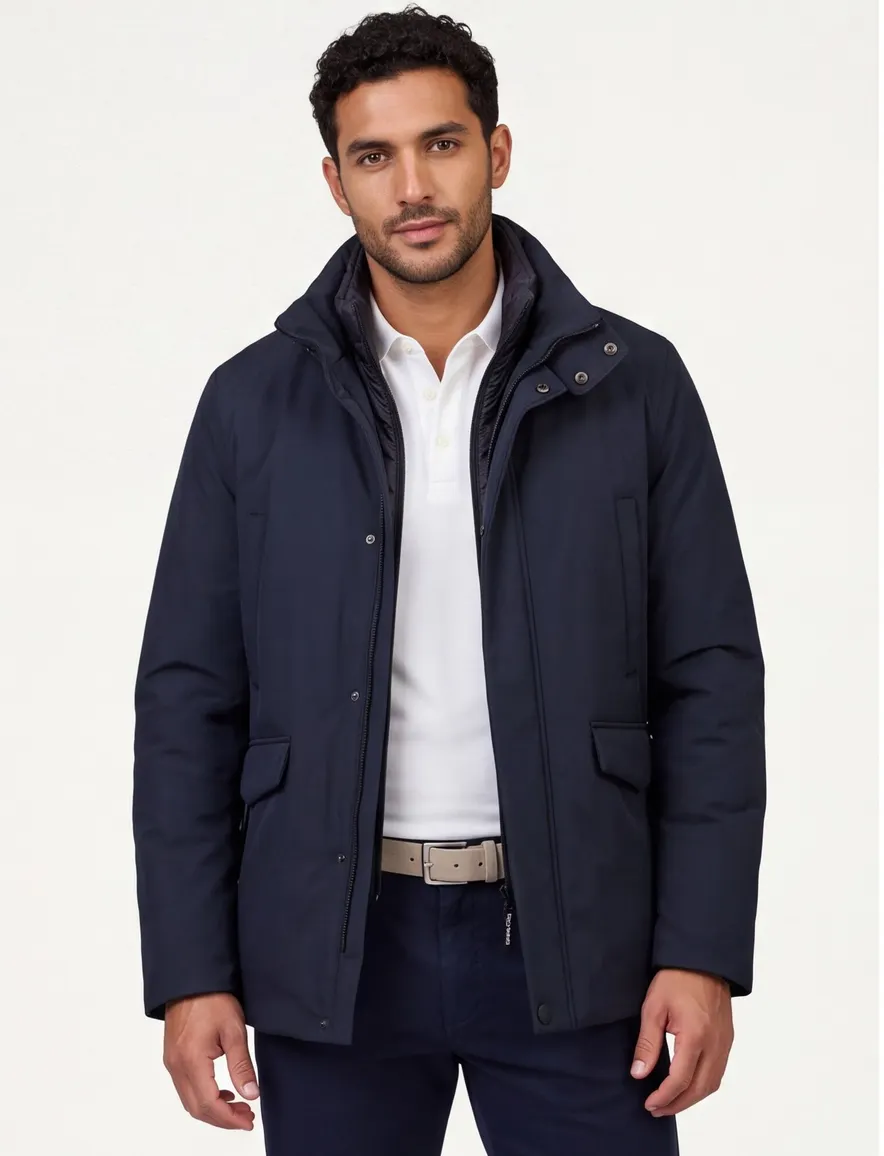 Pierre Cardin parka jas zwart gevoerd