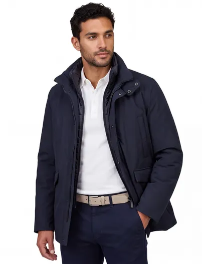 Pierre Cardin Pierre Cardin parka jas zwart gevoerd