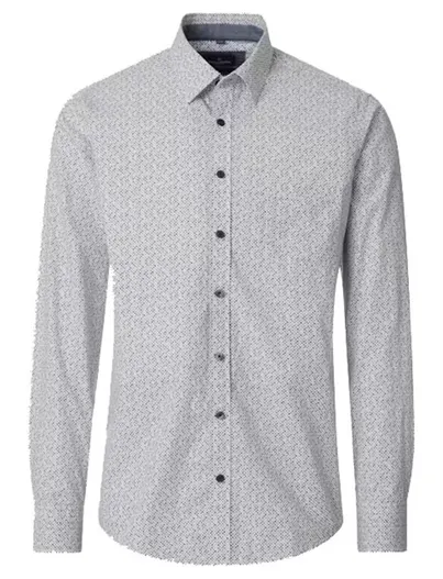 Casa Moda Casa Moda Casual Fit overhemd lichtblauw geruit mouwlengte 7