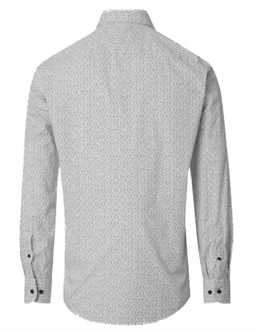 Casa Moda Casual Fit overhemd lichtblauw geruit mouwlengte 7