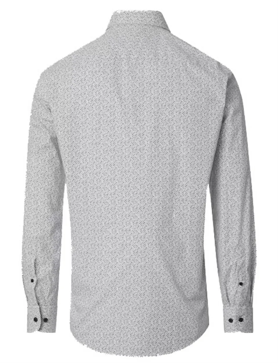 Casa Moda Casual Fit overhemd lichtblauw geruit mouwlengte 7