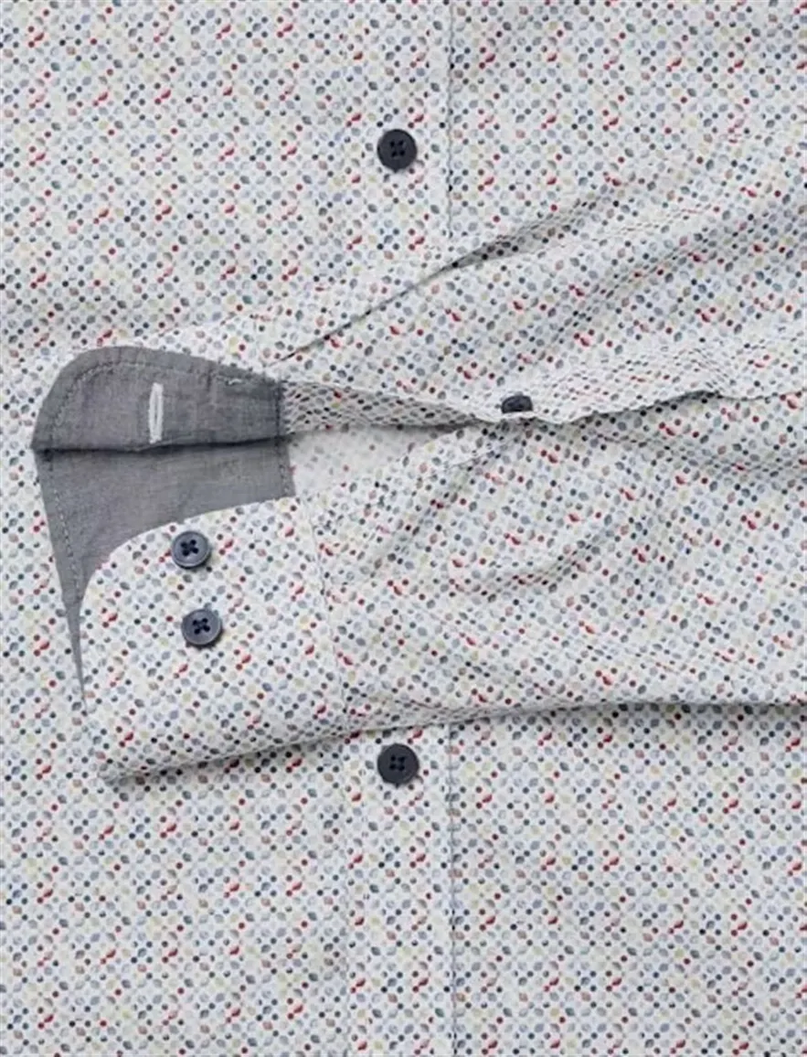 Casa Moda Casual Fit overhemd lichtblauw geruit mouwlengte 7