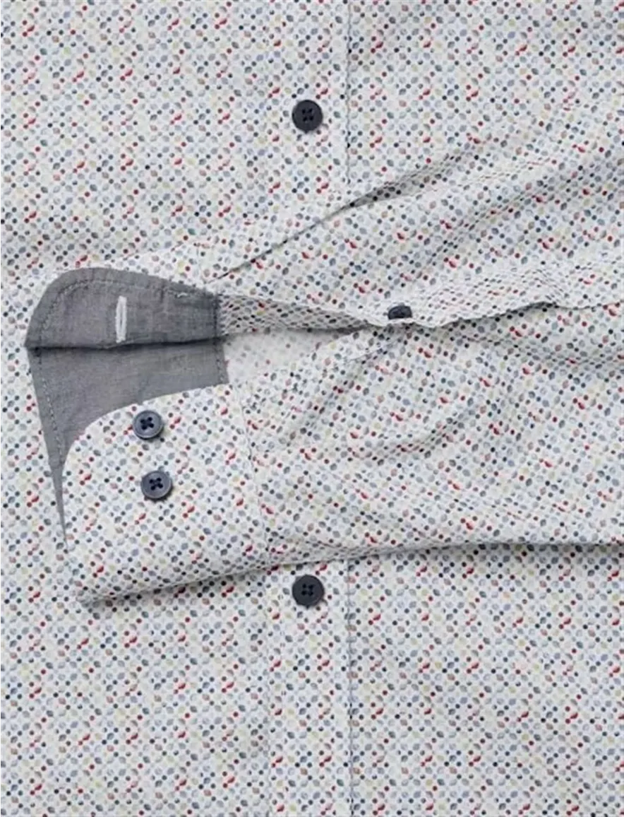 Casa Moda Casual Fit overhemd lichtblauw geruit mouwlengte 7