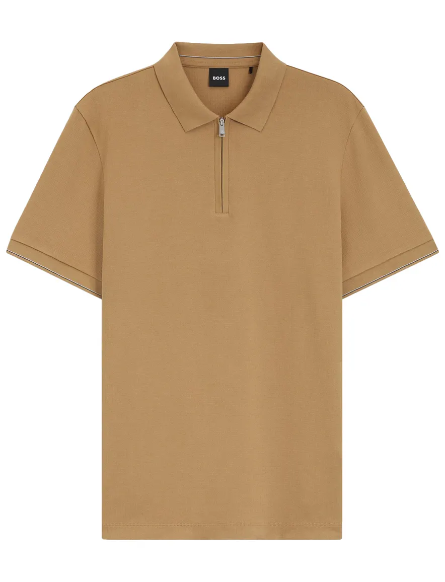 BOSS Black poloshirt camel effen