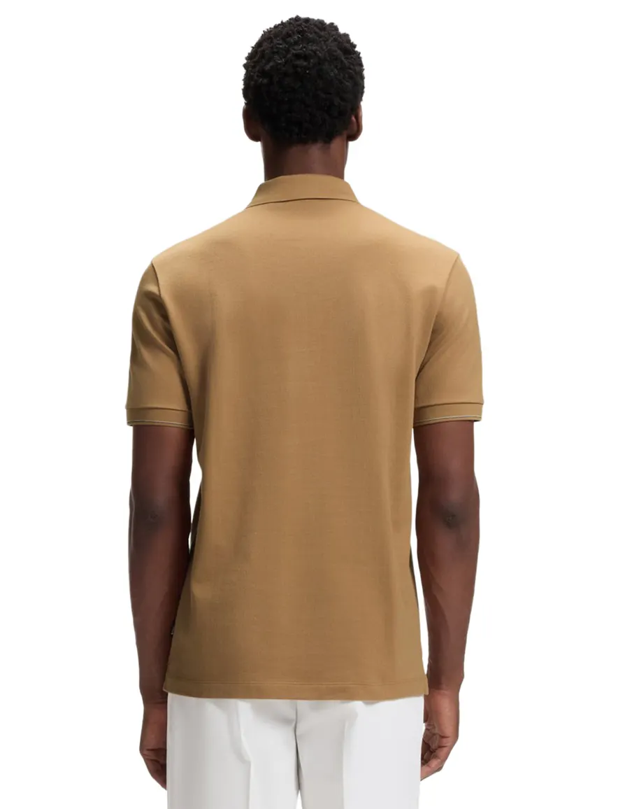 BOSS Black poloshirt camel effen