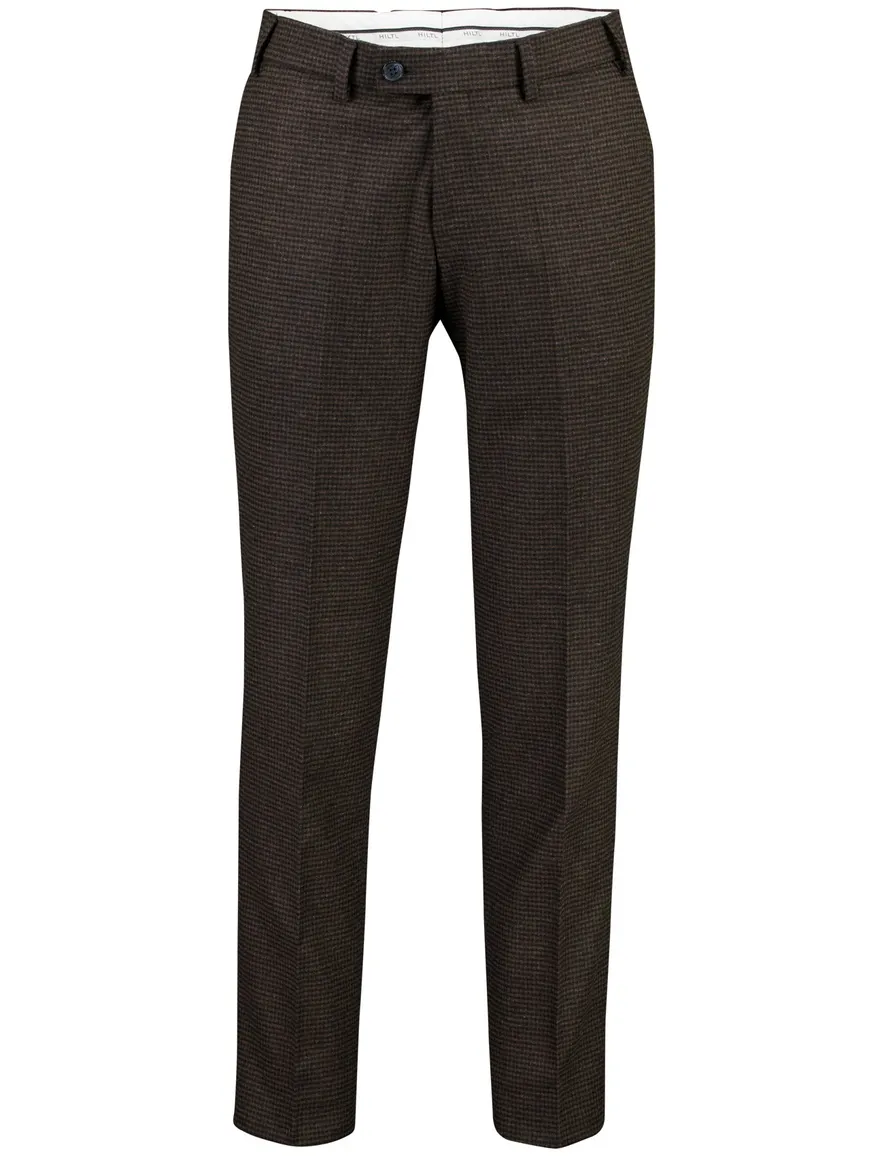 Hiltl broek bruin geprint flatfront model