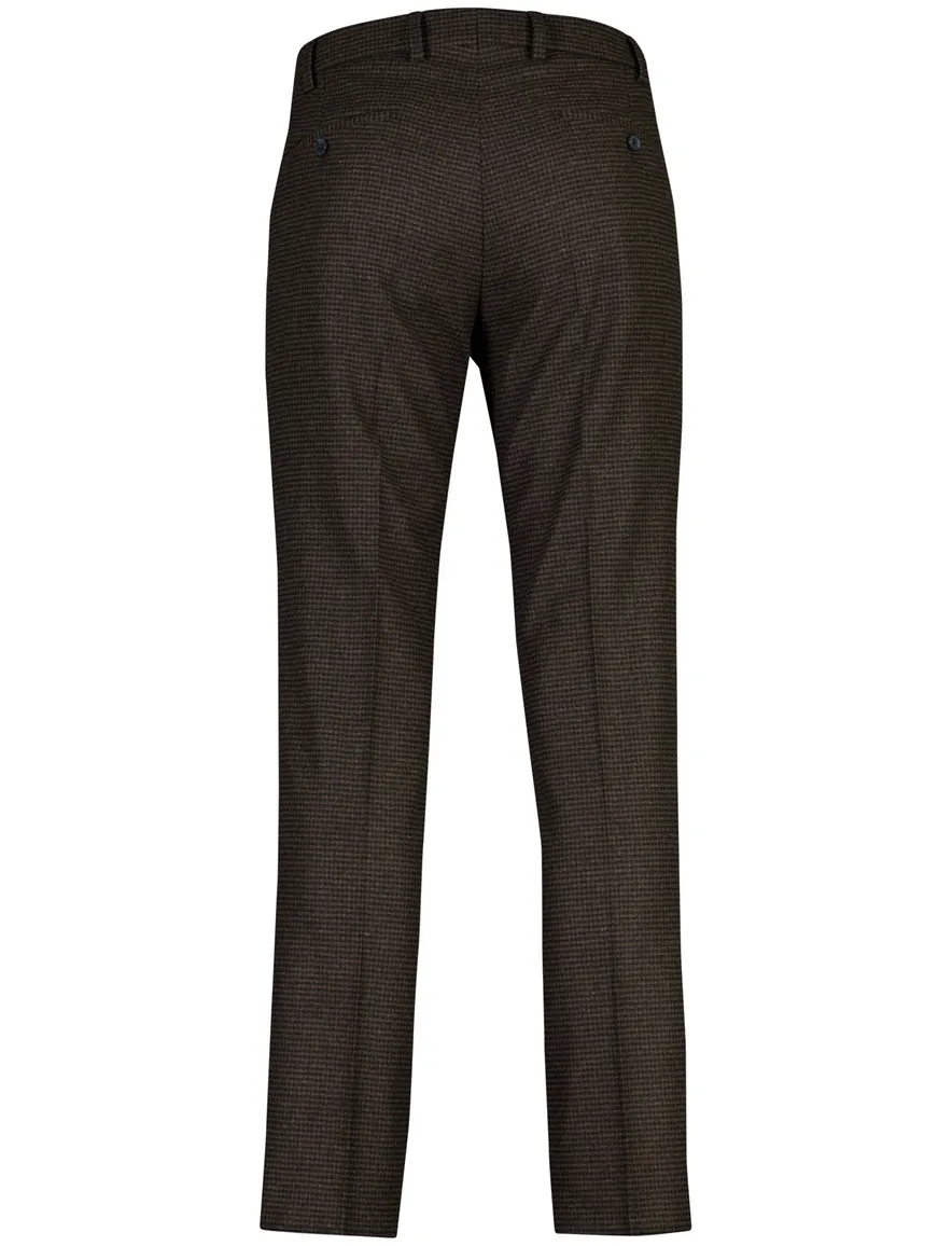 Hiltl broek bruin geprint flatfront model