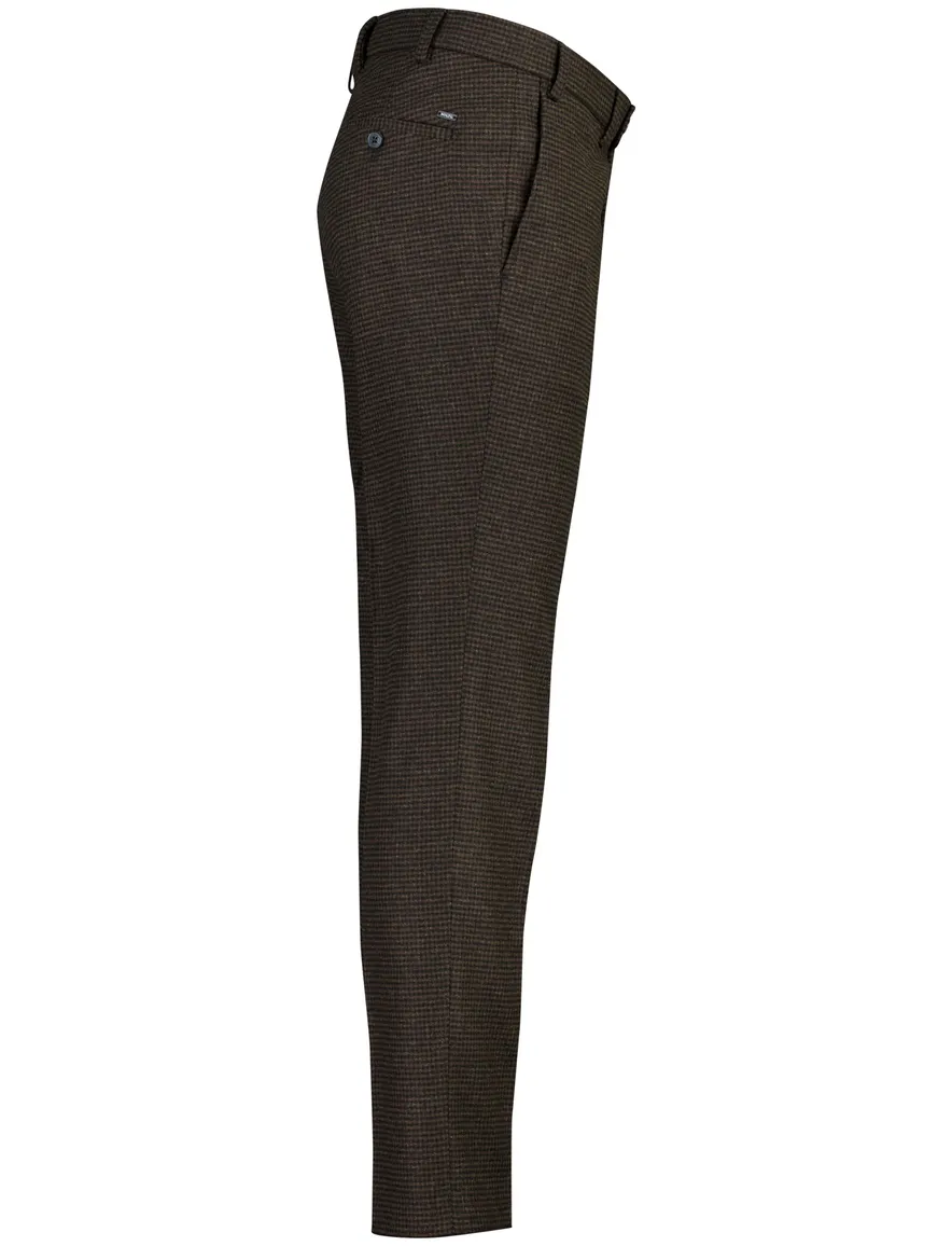 Hiltl broek bruin geprint flatfront model