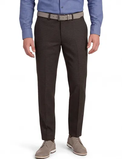 Hiltl Hiltl broek bruin geprint flatfront model