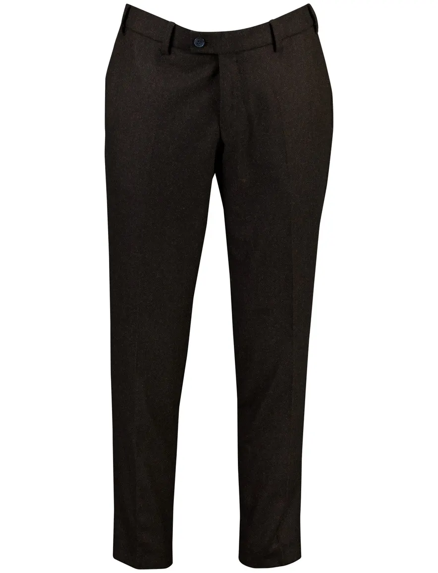 Hiltl geprinte broek bruin flatfront model