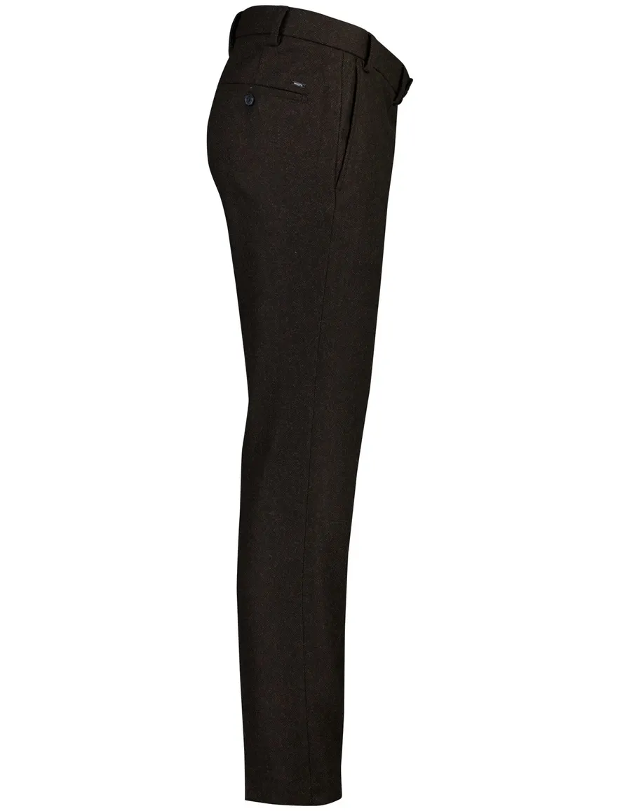 Hiltl geprinte broek bruin flatfront model