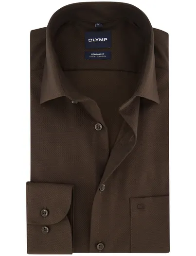 Olymp Overhemd Olymp bruin Shirt dress ml 5