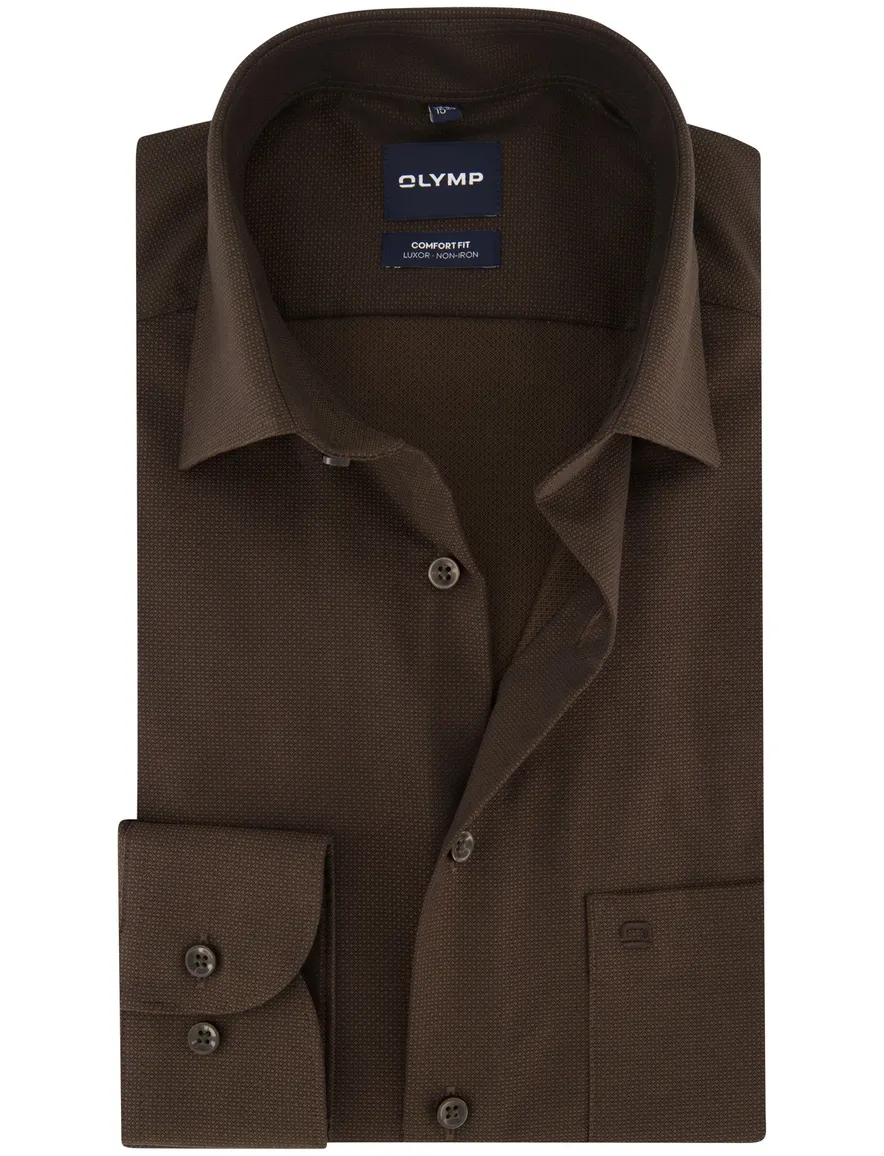 Overhemd Olymp bruin Shirt dress ml 5