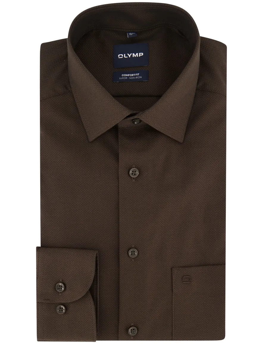 Overhemd Olymp bruin Shirt dress ml 5