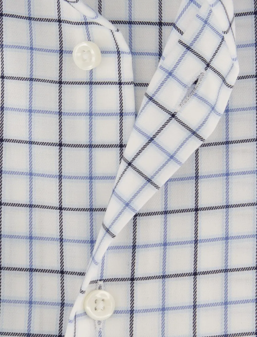 Olymp overhemd blauw geruit