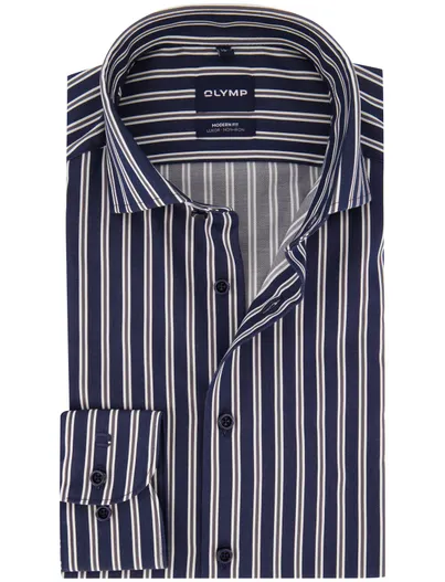 Olymp Olymp overhemd donkerblauw gestreept