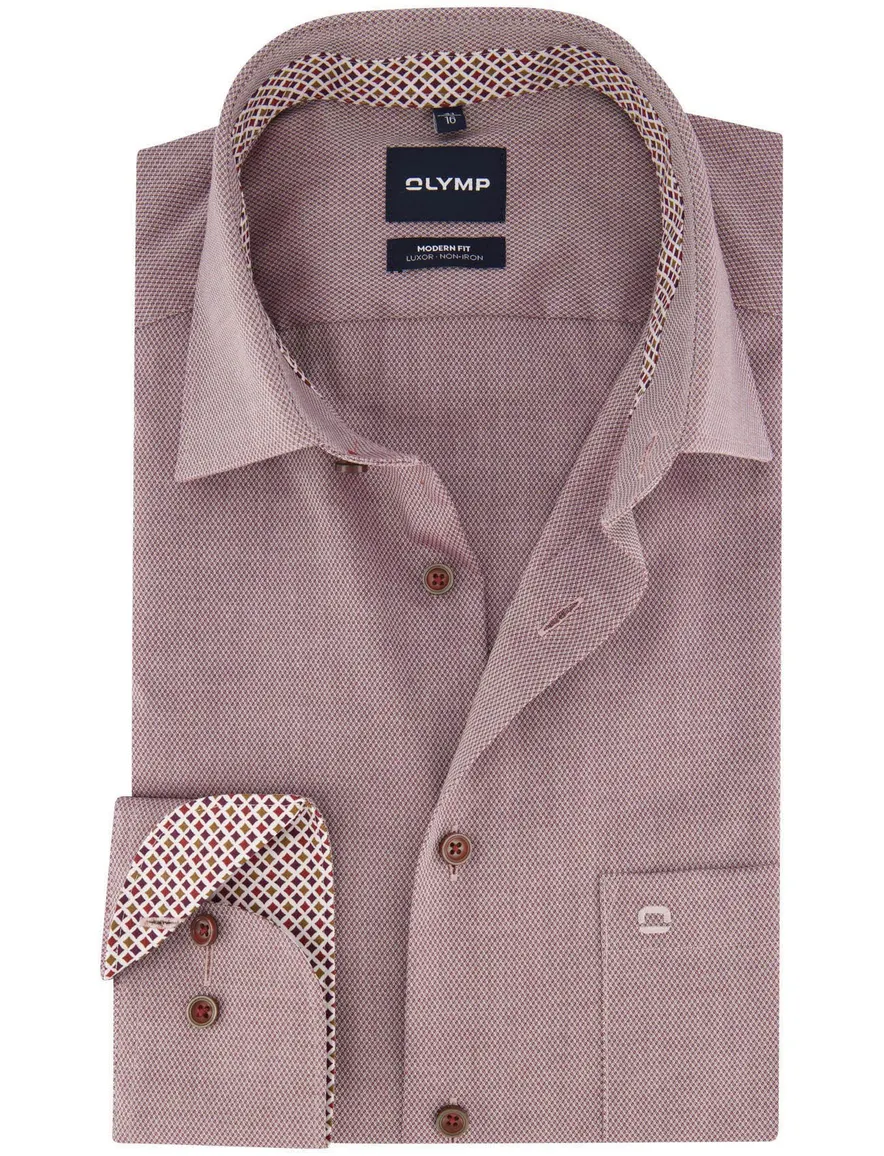 Overhemd Olymp rood Shirt dress ml 5