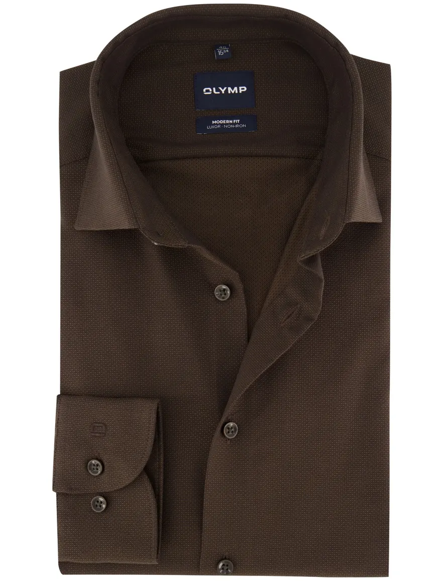 Overhemd Olymp bruin Shirt dress ml 5