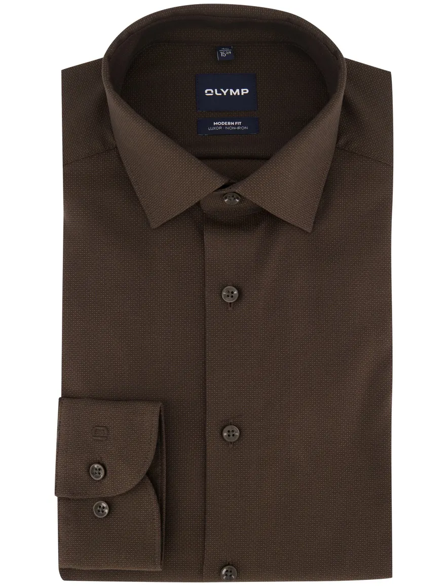 Overhemd Olymp bruin Shirt dress ml 5