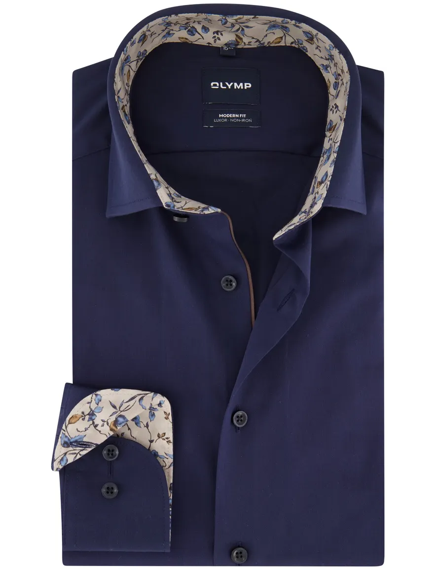 Overhemd Olymp donkerblauw Shirt dress ml 7