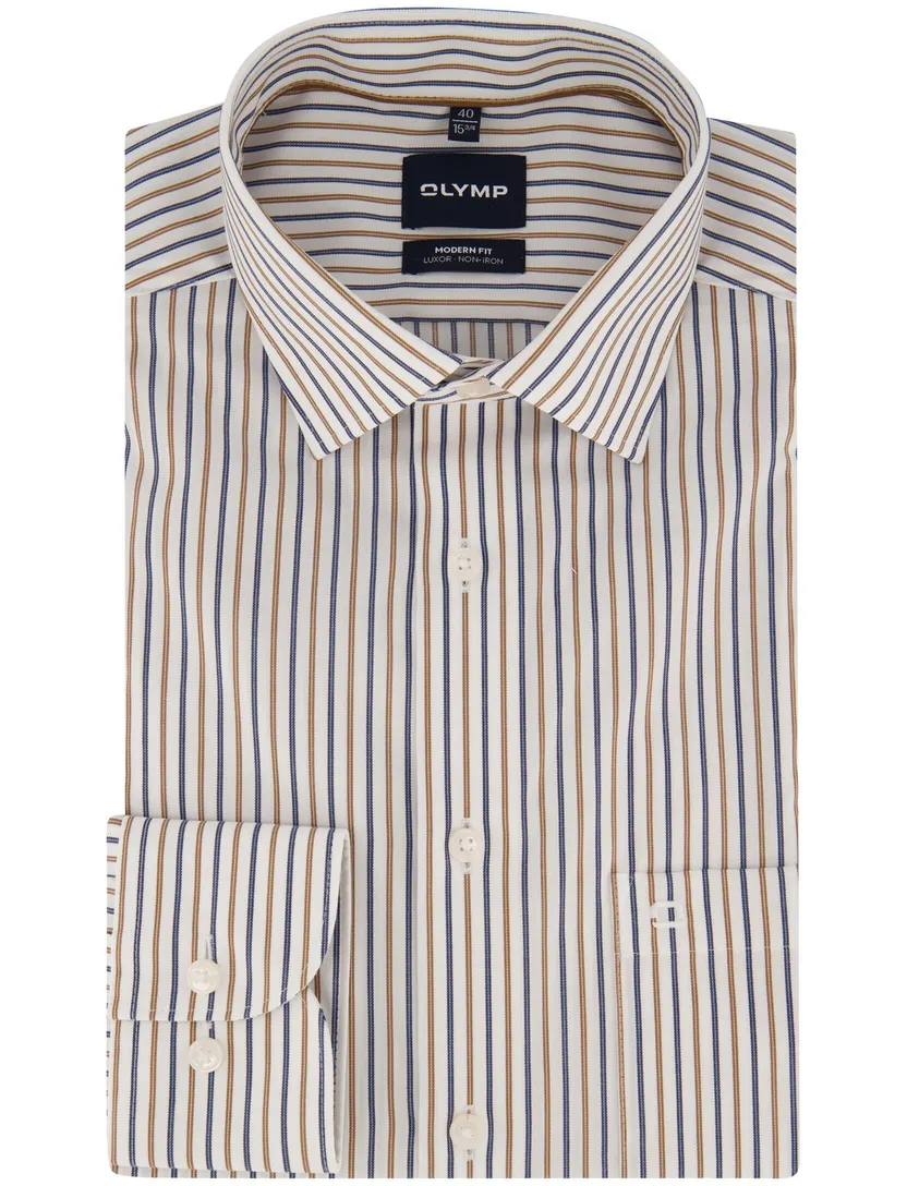 Overhemd Olymp blauw strijkvrij