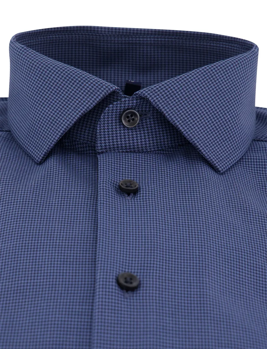 Olymp overhemd donkerblauw geprint
