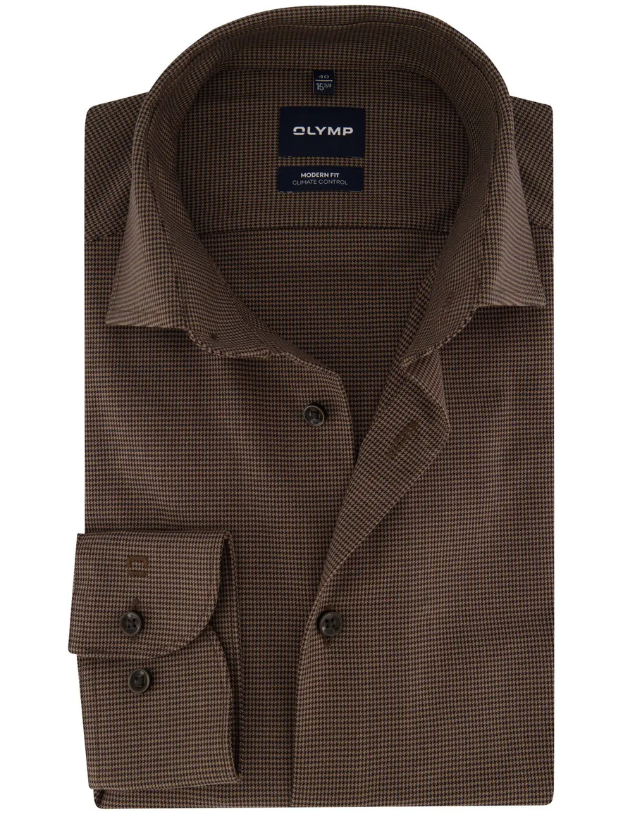 Overhemd Olymp bruin Shirt dress ml 7